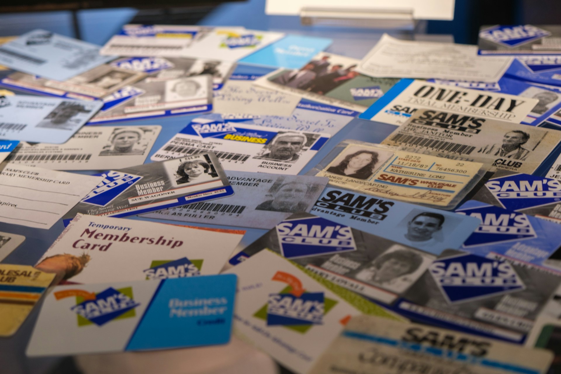 Stack of membership cards